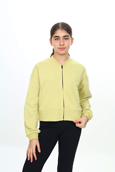 Toontoy Πλεκτή ζακέτα για κορίτσια με γιακά κολλεγίου με τσέπες με φερμουάρ με τύπωμα - 3 κλωστές χωρίς σαρντούν