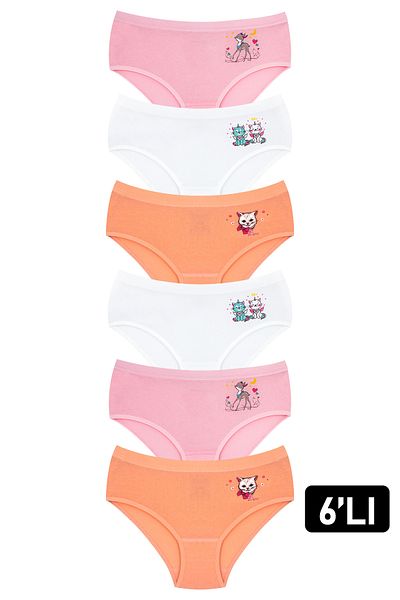 Öts Pack of 6 Cotton Bato Panties - Girl, Mix Color