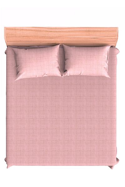 Maki Home Pink Polycotton Single Sheet Set with Cotton Gray Effect - 100X200+50X70