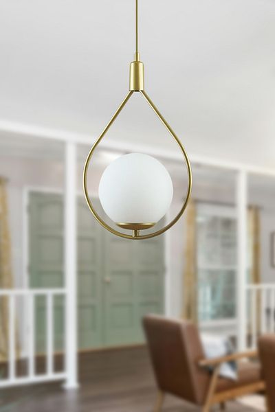 Modavize Deco Özel Tasarım Antre Hol Salon - Mutfak - Cafe Eskitme Renk Beyaz Camlı Tekli Avize