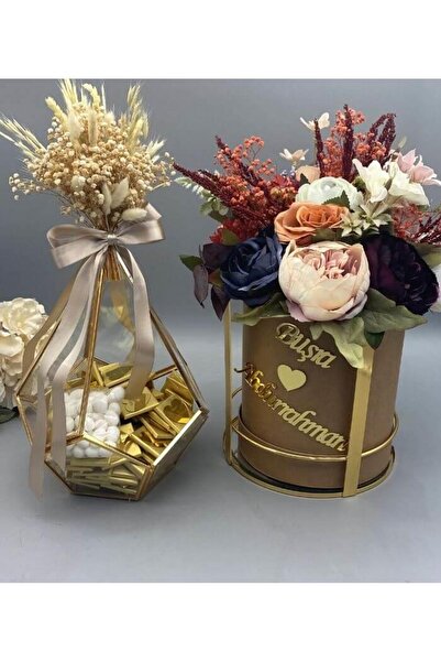 gifthomeshop İsteme Çiçeği Prizma Nişan Çikolatası Seti
