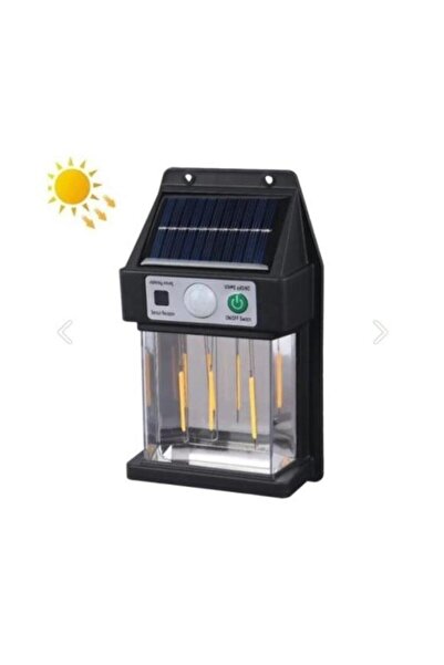 CYH GOLD SİLVER GÜNEŞ ENERJİLİ SENSÖRLÜ DUVAR APLİĞİ SARI IŞIK 10W