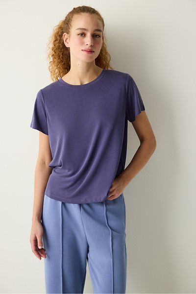 Penti Indigo-T-Shirt mit Rundhalsausschnitt und normaler Passform