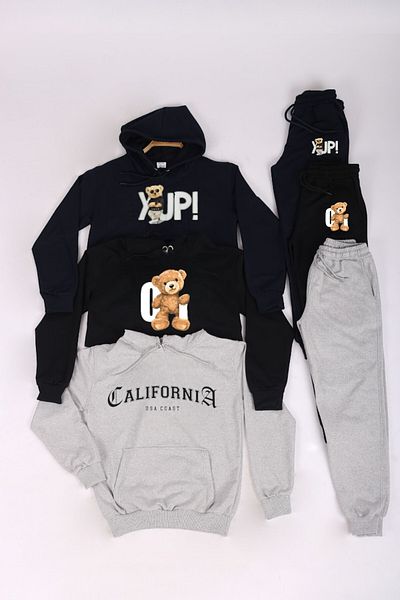 Merry Store 3-Piece Seasonal Unisex Kids Tracksuit Set with Hood and Pockets