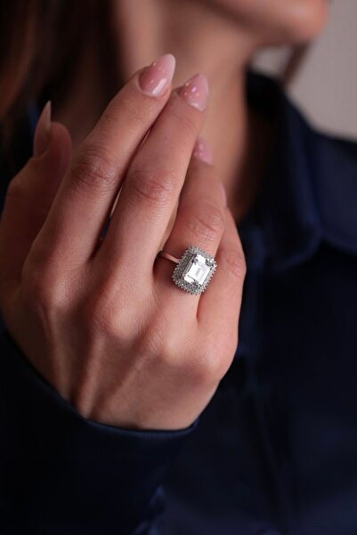 Kiriş Gümüş 925 Ayar Gümüş Baget Kadın Yüzük