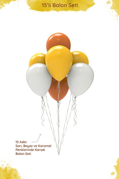 Hey Parti Sun Themed Balloon Set - 12" Pastel Yellow, Caramel and White Mixed Balloon - 15 Pcs