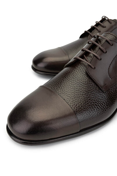 Tamer Tanca Men's Genuine Leather Brown Classic Shoes