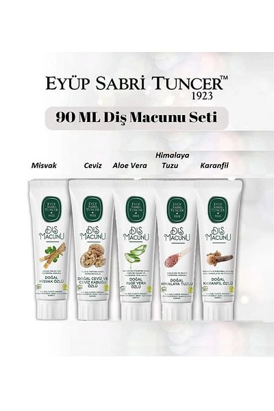 Eyüp Sabri Tuncer Eyüp Sabri Tuncer Vegan Gluten Free Toothpasts (Himalayan,Aloe Vera,Misvak,Walnut,Carnil 90 ml)