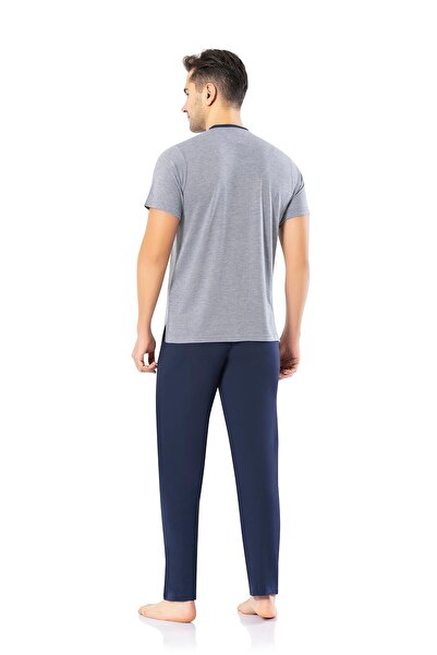 ERDEM İÇ GİYİM Erdem Mavi Erkek Yazlık Pijama Takımı 2022-41