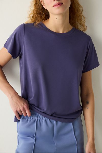 Penti Indigo-T-Shirt mit Rundhalsausschnitt und normaler Passform