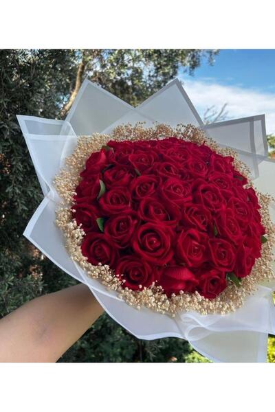 gifthomeshop İsteme Çiçeği - Kırmızı Gül Buketi (41 ADET)
