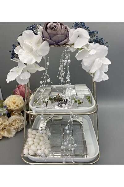 gifthomeshop Nişan Çikolata Tepsisi Gümüş