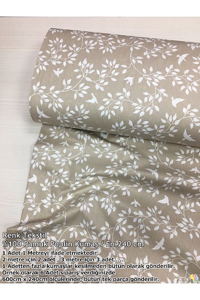 Renk Tekstil Spring Whispers Patterned Poplin Fabric - Φόρεμα - Παπλωματοθήκη - Σεντόνι - Χόμπι