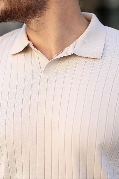 Miron Polo Neck Ribbed Knitwear Sweater - Stone 2442