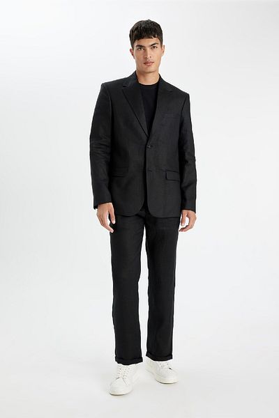 DeFacto Blazerjacke aus Leinen – Regular Fit, halbes Futter Z8075AZ24SM