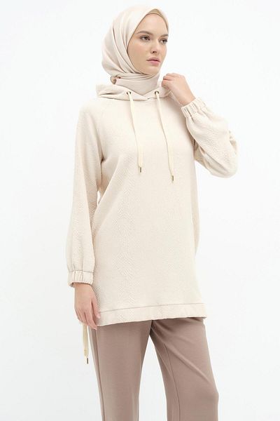 Tuğba Hooded Sweat - Cream