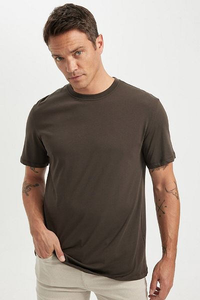 DeFacto Nové tričko Regular Fit Crew Neck 100% bavlna s krátkým rukávem - V7699AZ24SP