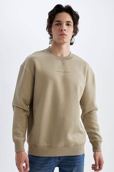 DeFacto Φούτερ με στάμπα Crew Neck Box Fit X8282az24au