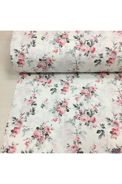 Renk Tekstil Rosella Patterned Poplin Fabric - Φόρεμα - Παπλωματοθήκη - Σεντόνι - Χόμπι