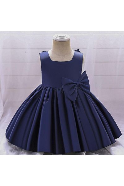 HSNLİFE Baby Girl Square Collar Dress Birthday Dress Girl Children's Evening Dress Elegant Princess Dress