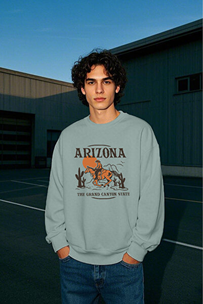 Vatkalimon Φούτερ με στάμπα Arizona ανοιχτό πράσινο Unisex με χοντρό φλις εσω...