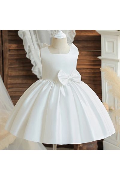 HSNLİFE Baby Girl Square Collar Dress Birthday Dress Girl Children's Evening Dress Elegant Princess Dress