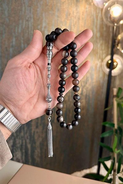 dergah tesbih Special Silver Designed Imame Globe - Bu-Falo Boy-Nuzu Rosary