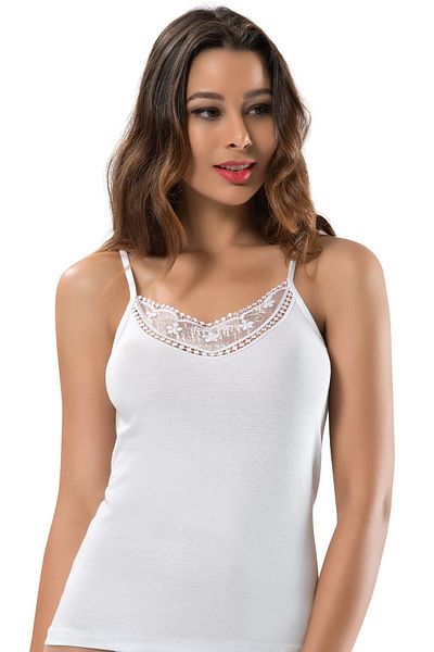 ERDEM İÇ GİYİM Camisole din dantelă cu nervuri albe Erdem 2165