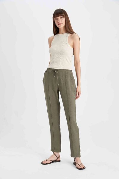 DeFacto Elastic Waist Lace-Up Jogger Pants - Straight Leg D2573Ax24Au