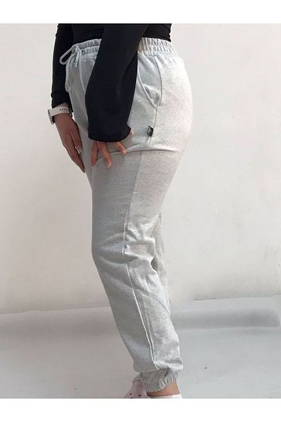 FUNSTYLE Women's Gray Rubber Leg Seasonal Sweatpants