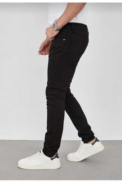 KING SEZAR Ανδρικό Jeans Lycra Jeans Cotton Black Fit Jeans Straight Jeans