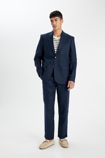 DeFacto Blazerjacke aus Leinen – Regular Fit, halbes Futter Z8075AZ24SM