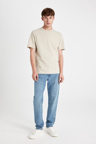 DeFacto Νέο κοντομάνικο μπλουζάκι Regular Fit Crew Neck Basic μονόχρωμο 100% βαμβάκι 3149067