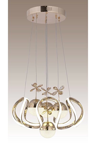 Avize 3 Renk ( Sarı Beyaz Ve Gün Işığı ) Gold Luxury Ledli Salon ve Oturma Odası