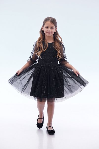 Ahengim Kids Rochie la modă pentru fetiță cu imprimeu cu stele - AK2246