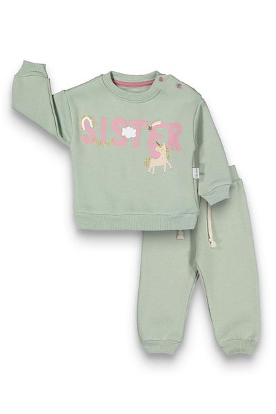 baby flamindo Baby Flamindo Sister Printed 3 Thread Baby Suit