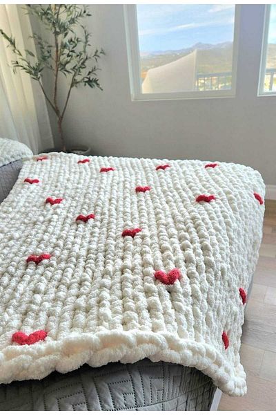 Abka Home Single Heart Puffy Blanket