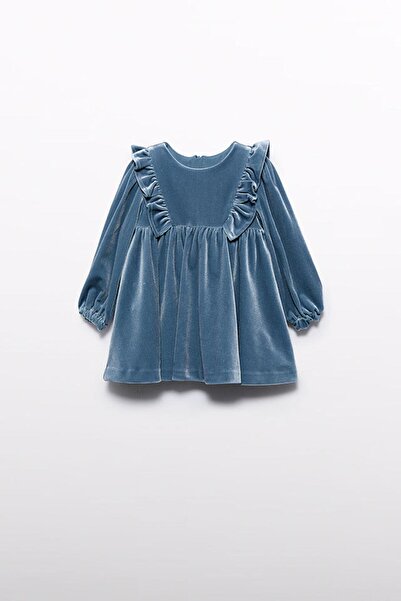 MAYORAL Abel&lula Uzun Kollu Kız Çocuk Kadife Elbise_mnvs5504