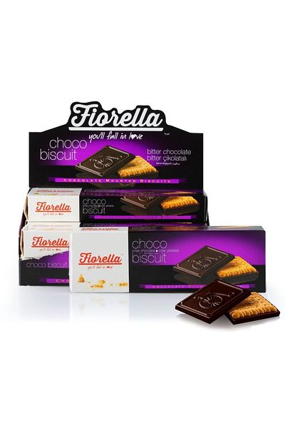 FIORELLA شوكوبيسكويت بسكويت الشوكولاتة الداكنة 102 جرام. 6 قطع (صندوق واحد)
