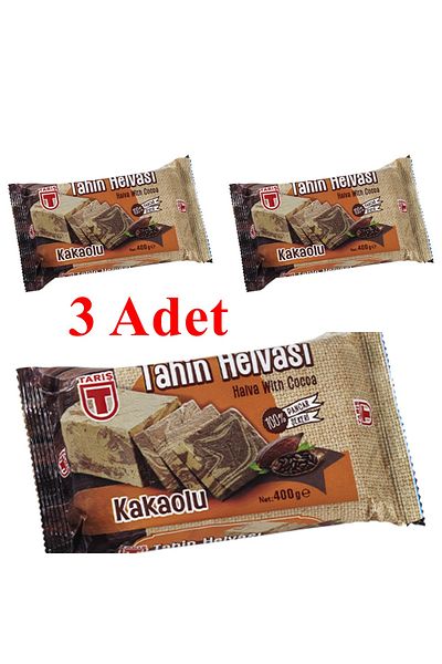Tariş Tahini Halva with Cocoa 400 Gr 3 Pieces
