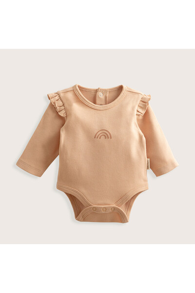 Chakra Rainbow Yenidoğan Uzun Kollu Body Somon