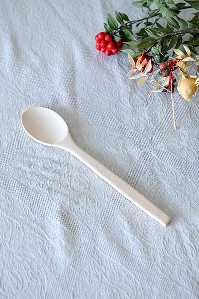 Hagen Unpolished Wooden Dessert Spoon Dining Utensils Natural Wood Wooden Spoon No Varnish Healthy Natural Spoon