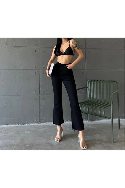 Asia Asia High Waist Leg Cut Half Spanish Leg Jeans