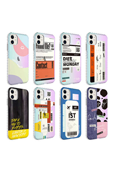 zore iPhone 11 Compatible Aihttg Edged Colorful Patterned Silicone Nxxa Elegans Case-No2