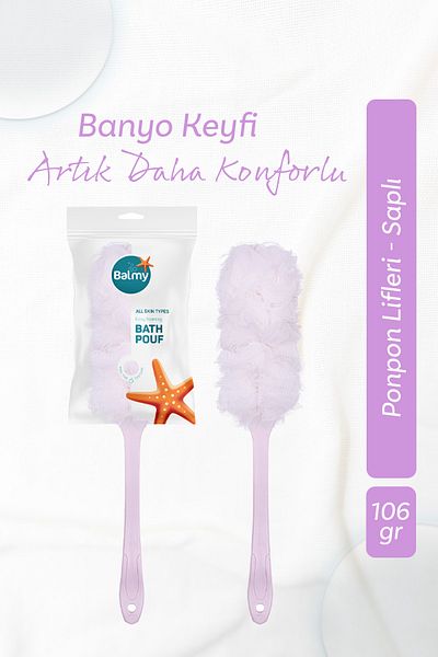 Balmy Pink Handle Bath Loofah