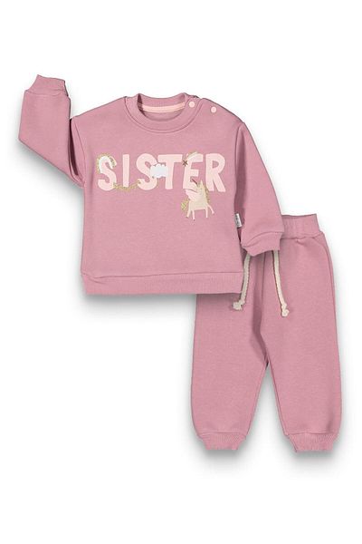 baby flamindo Baby Flamindo Sister Printed 3 Thread Baby Suit