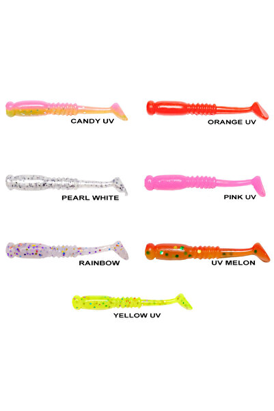 RYUJI Rock Tail 4cm (12 Adet) Kokulu Silikon Yem Pearl White Glow