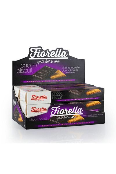 FIORELLA شوكوبيسكويت بسكويت الشوكولاتة الداكنة 102 جرام. 6 قطع (صندوق واحد)