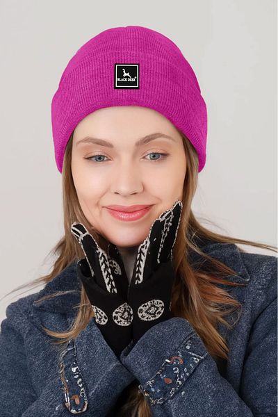 BLACK DEER Unisex Winter Beanie Hat - Soft Knitwear, Acrylic Beanie with Plain Logo