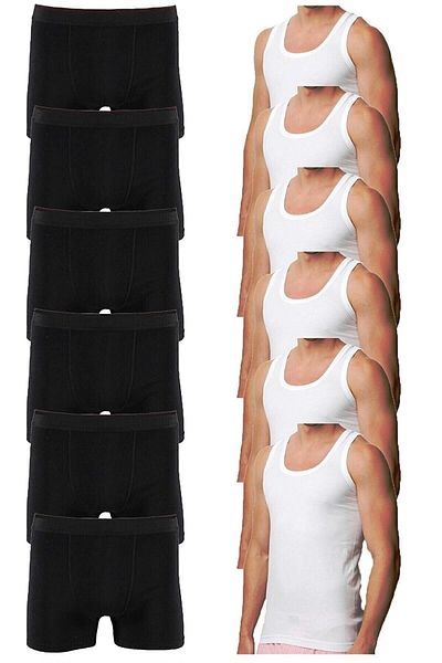 SİERNA 12 Pack Men's Underwear Set 6 Singlets 6 Boxers -Sr0001